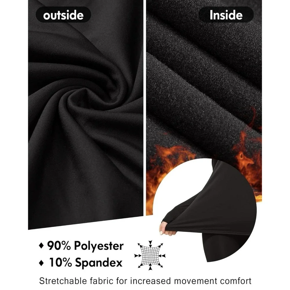 CL Convallaria 2-Pack Black Thermal Fleece Lined Top Shirt Sz XS NWT Underwear F - Picture 6 of 13